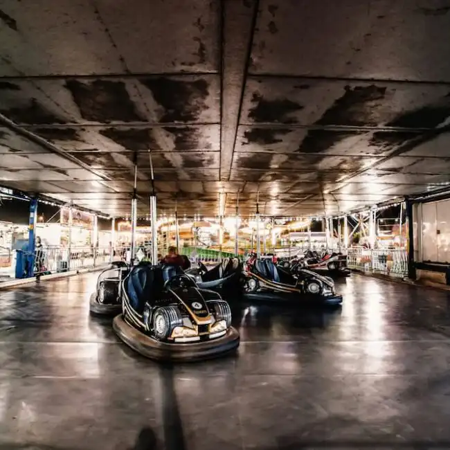 Bumper cars at an amusement park